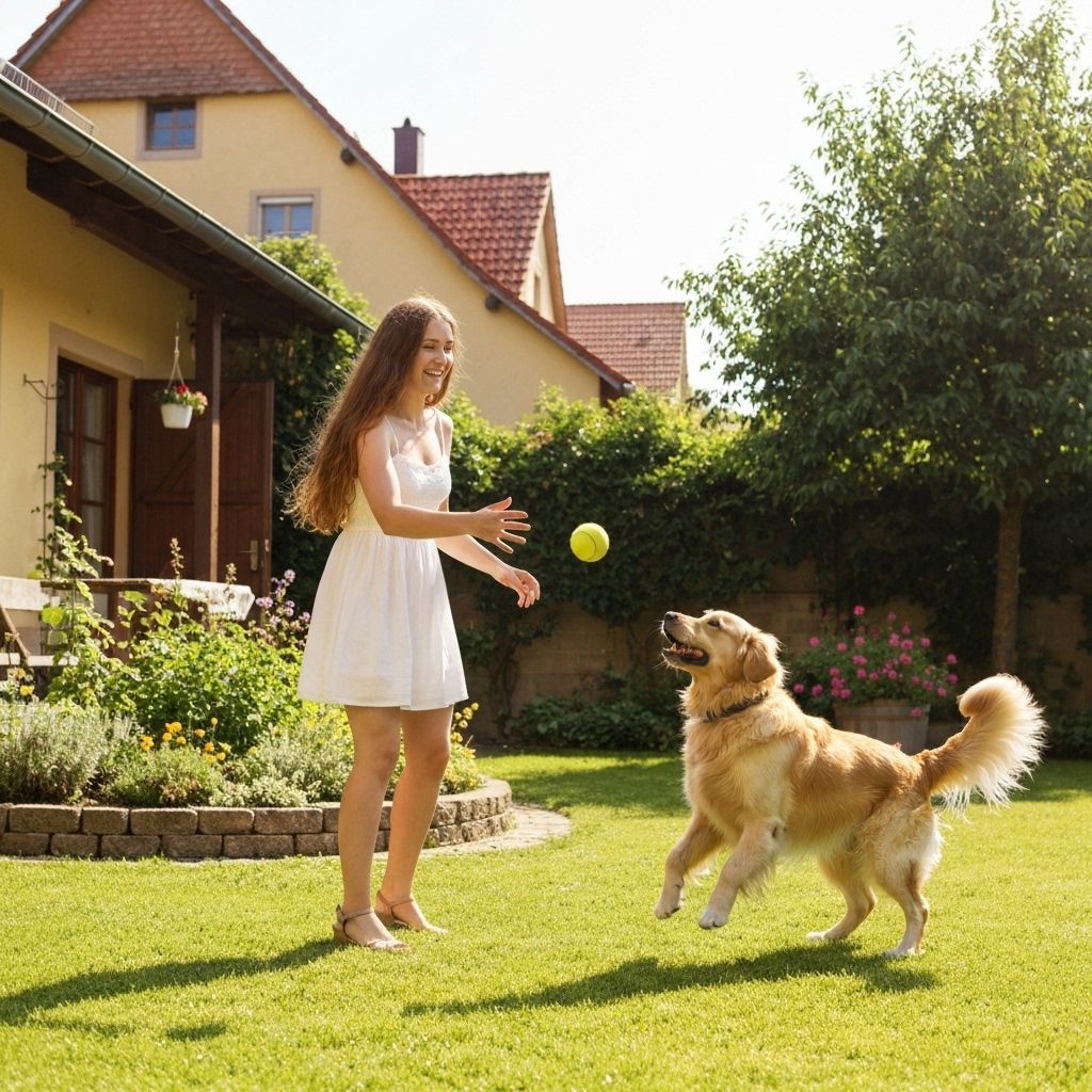 Sitter playing with dog